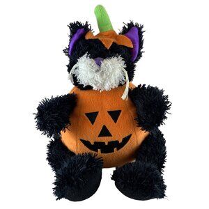 Halloween Plush Black Cat In Pumpkin Costume By PBC International Jack-o-Lantern